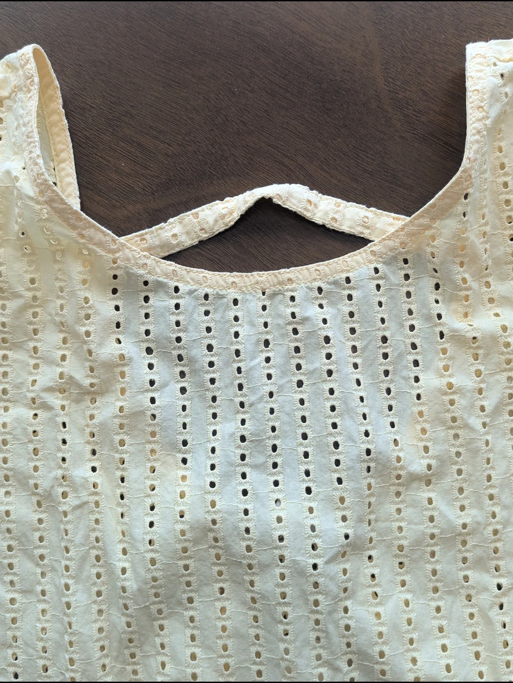 LOFT Pale Yellow Eyelet Puff Sleeve Blouse